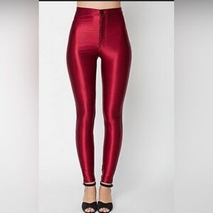 American Apparel Disco Pant in Cranberry Red